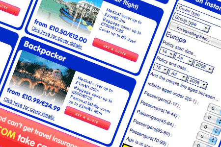Screen shot of airline website Screen shot of airline website