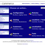 Old-style osCommerce splash page